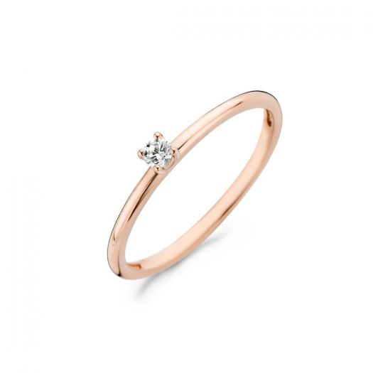 Blush ring met zirkonia 