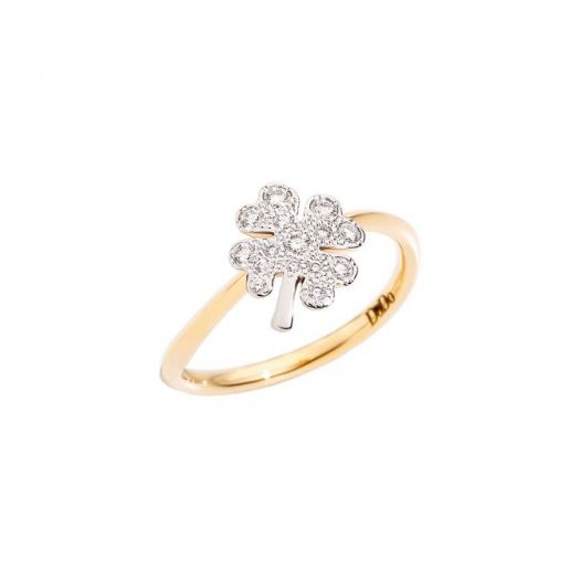 Dodo Four Leaf Clover ring diamonds