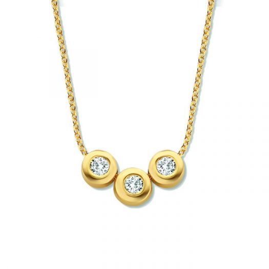 Minitials drie diamant collier 