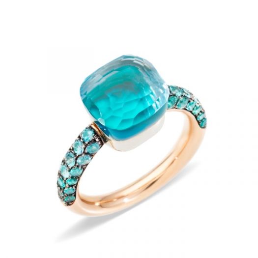 Pomellato Nudo Classic ring London Blue Topaas Agaath Deep Blue 