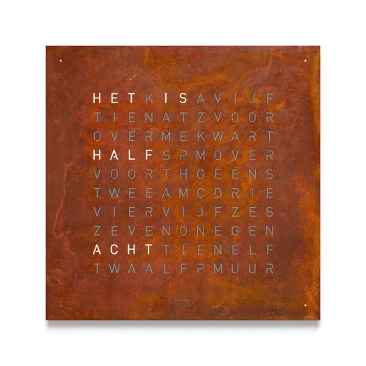 QlockTwo Classic creators edition RUST 45x45 cm