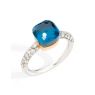 Pomellato Nudo Petit ring London Blue topaas Deep Blue Diamonds