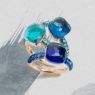 Pomellato Nudo Classic ring London Blue Topaas Agaath Deep Blue 